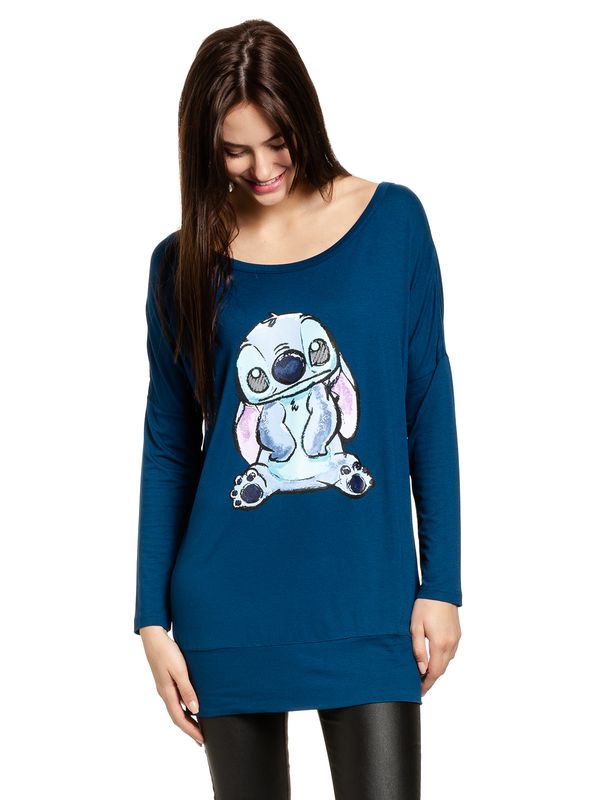 Nastrovje Potsdam Lilo & Stitch Blue Stitch Damen Langarmshirt blau Auslauf