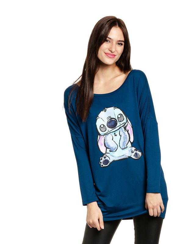 Nastrovje Potsdam Lilo & Stitch Blue Stitch Damen Langarmshirt blau Auslauf