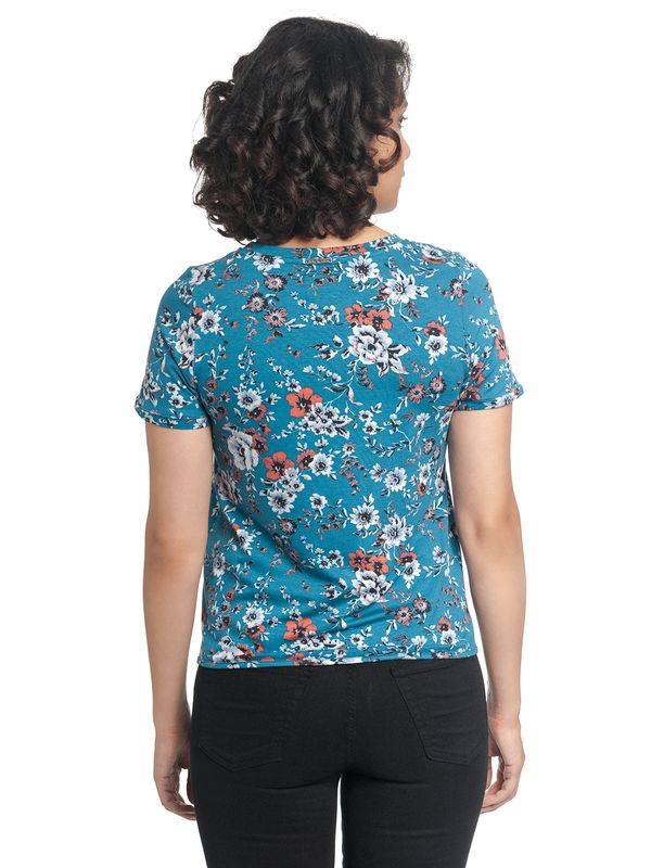Nastrovje Potsdam Vive Maria Flower Day Damen T-Shirt azur allover Fabrikpreis