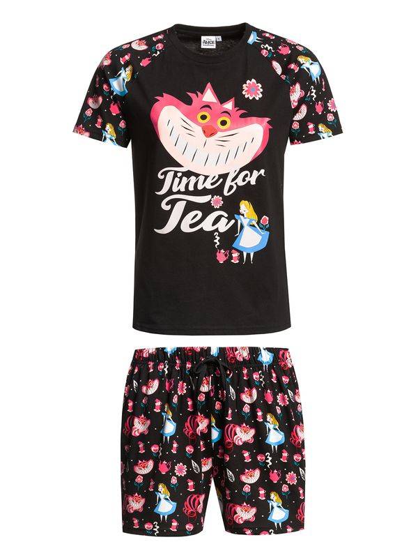 Nastrovje Potsdam Alice im Wunderland Tea Damen Pyjama schwarz allover Saisonschlussverkauf