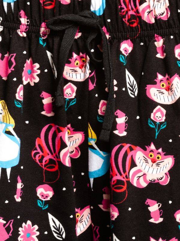 Nastrovje Potsdam Alice im Wunderland Tea Damen Pyjama schwarz allover Saisonschlussverkauf