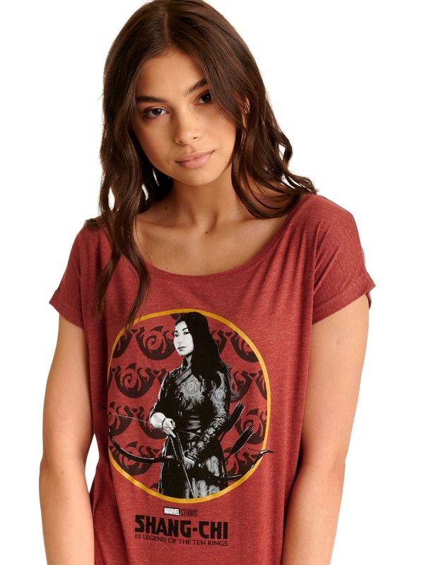 Nastrovje Potsdam Shang-Chi Shang-Chi Katy Damen Loose-Shirt rot meliert Osterangebot