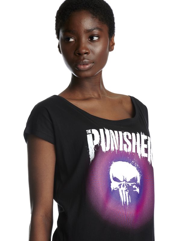 Nastrovje Potsdam The Punisher Psychedelic Warface Damen Loose-Shirt schwarz Vatertagsangebot