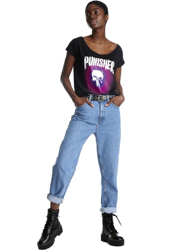 Nastrovje Potsdam The Punisher Psychedelic Warface Damen Loose-Shirt schwarz Vatertagsangebot
