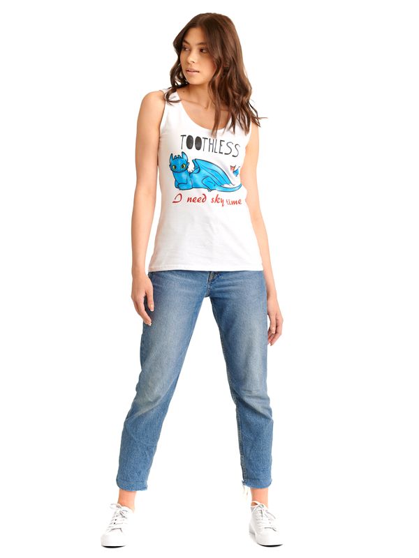 Nastrovje Potsdam Dragons, Drachenzähmen leicht gemacht Toothless Damen Tanktop weiss Lagerräumung