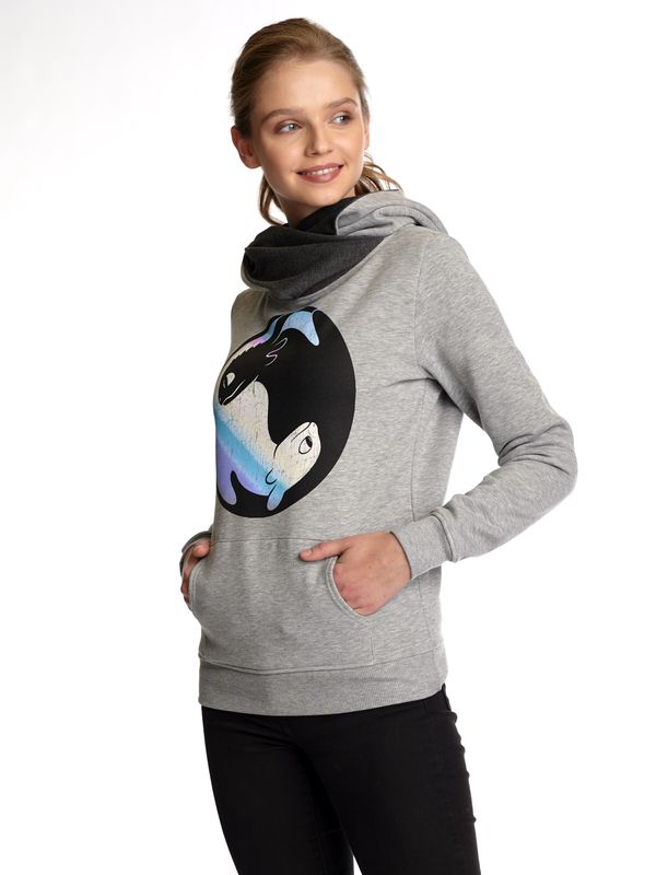Nastrovje Potsdam Dragons, Drachenzähmen leicht gemacht Night&Light Damen Schalkragenpullover grau meliert Top Angebot