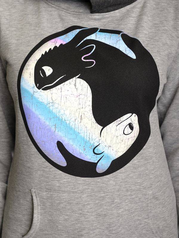 Nastrovje Potsdam Dragons, Drachenzähmen leicht gemacht Night&Light Damen Schalkragenpullover grau meliert Top Angebot