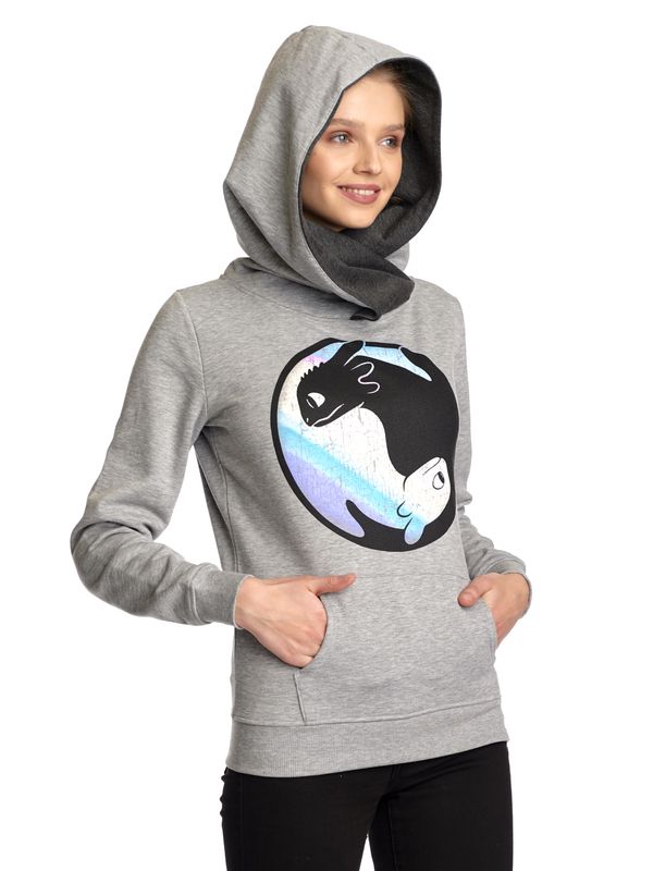 Nastrovje Potsdam Dragons, Drachenzähmen leicht gemacht Night&Light Damen Schalkragenpullover grau meliert Top Angebot