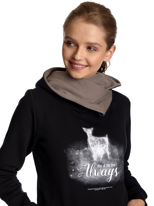 Nastrovje Potsdam Harry Potter Patronus Damen Schalkragenpullover schwarz/grau Zeitlich begrenztes Angebot