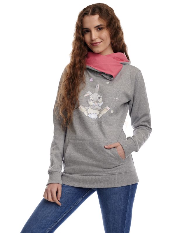 Nastrovje Potsdam Bambi Thumper Damen Schalkragenpullover grau meliert/pink Exklusive Angebote