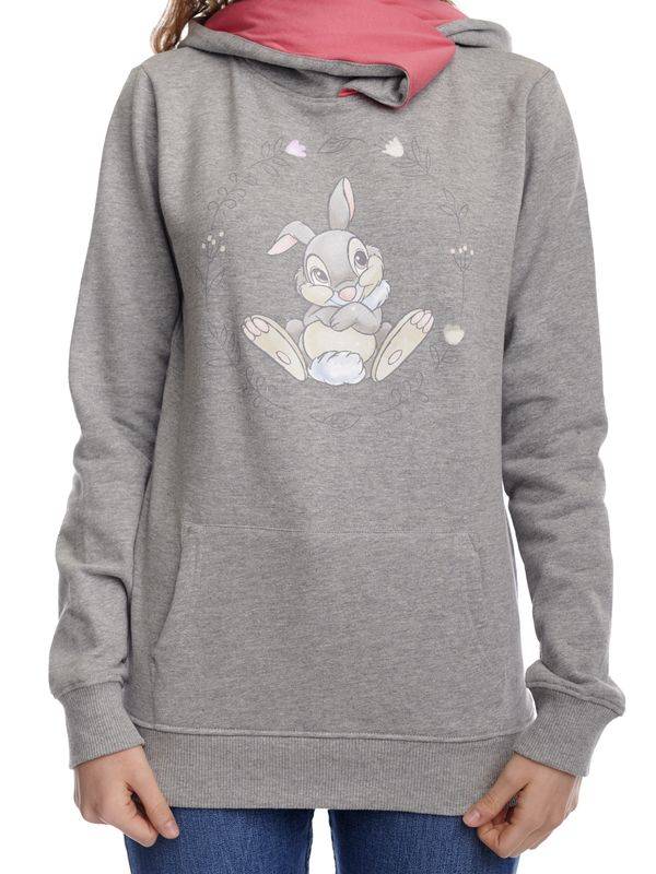 Nastrovje Potsdam Bambi Thumper Damen Schalkragenpullover grau meliert/pink Exklusive Angebote