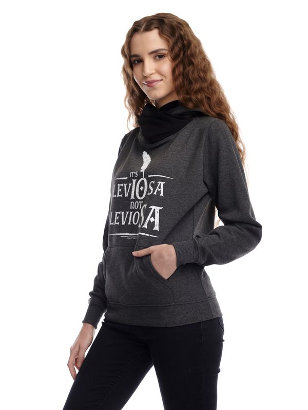 Nastrovje Potsdam Harry Potter Leviosa Damen Schalkragenpullover grau/schwarz Große Rabatte