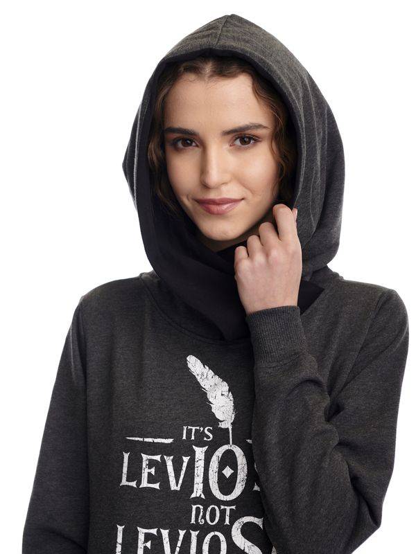 Nastrovje Potsdam Harry Potter Leviosa Damen Schalkragenpullover grau/schwarz Große Rabatte