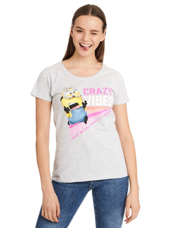 Nastrovje Potsdam Minions No Idea Damen T-Shirt grau meliert Saisonale Angebote