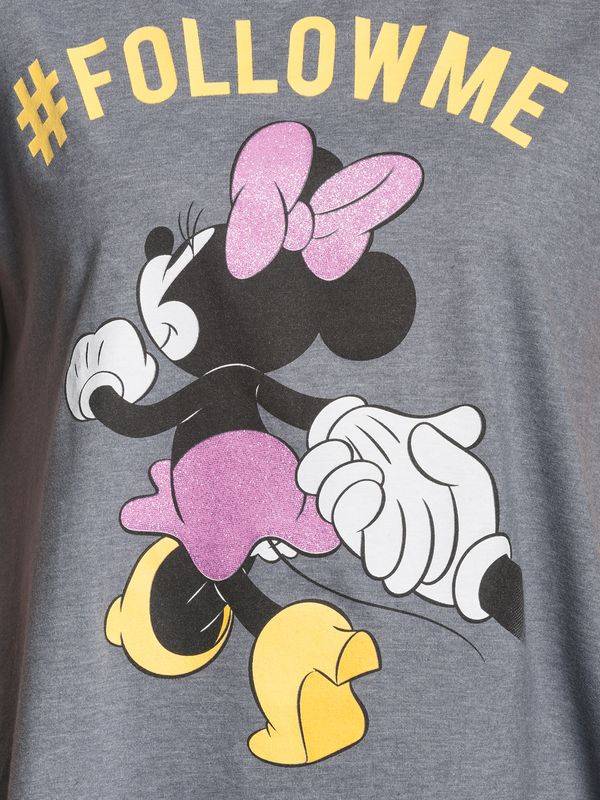 Nastrovje Potsdam Disney Mickey Mouse Follow Me Damen T-Shirt dunkelgrau Räumungsverkauf
