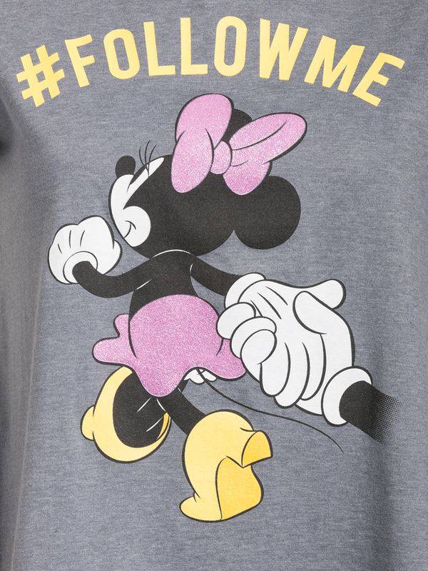 Nastrovje Potsdam Disney Mickey Mouse Follow Me Damen T-Shirt dunkelgrau Räumungsverkauf