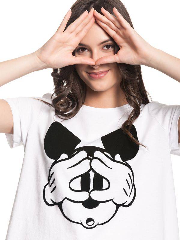 Nastrovje Potsdam Disney Mickey Mouse Hey Mickey Damen T-Shirt weiss Kauf eins, bekomm eins gratis