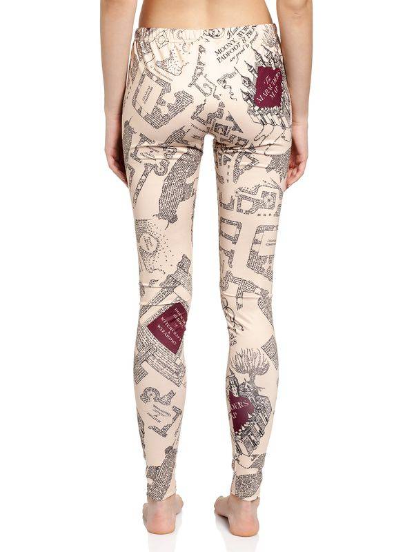Nastrovje Potsdam Harry Potter Marauders Map Damen Leggings beige/allover Begrenzte Freigabe