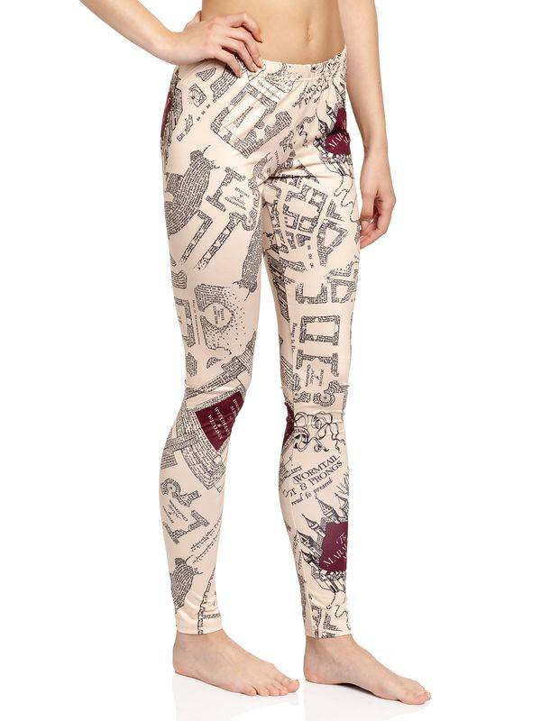 Nastrovje Potsdam Harry Potter Marauders Map Damen Leggings beige/allover Begrenzte Freigabe