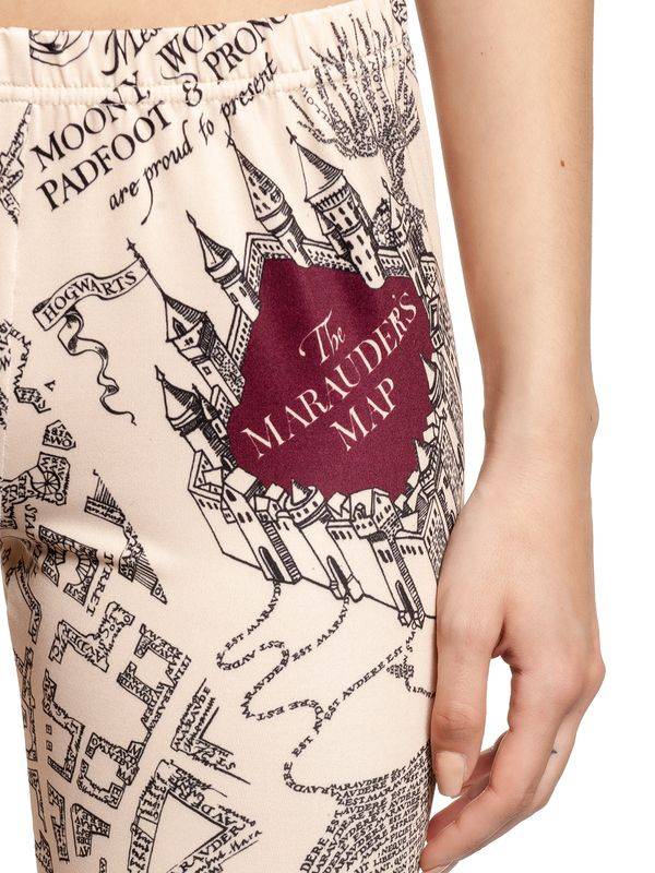 Nastrovje Potsdam Harry Potter Marauders Map Damen Leggings beige/allover Begrenzte Freigabe