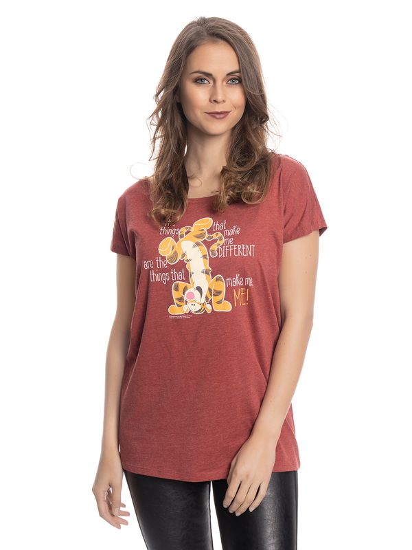 Nastrovje Potsdam Winnie the Pooh Different Damen Loose-Shirt rot meliert