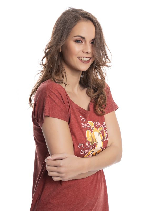Nastrovje Potsdam Winnie the Pooh Different Damen Loose-Shirt rot meliert Letzter Tag