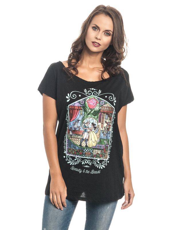 Nastrovje Potsdam Beauty & The Beast Window Damen Loose-Shirt schwarz Fabrikladen