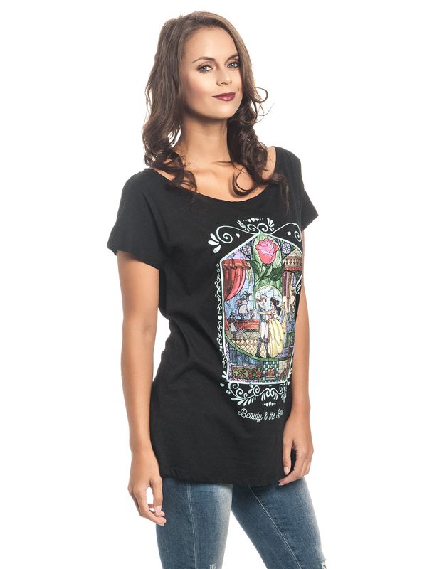 Nastrovje Potsdam Beauty & The Beast Window Damen Loose-Shirt schwarz Fabrikladen