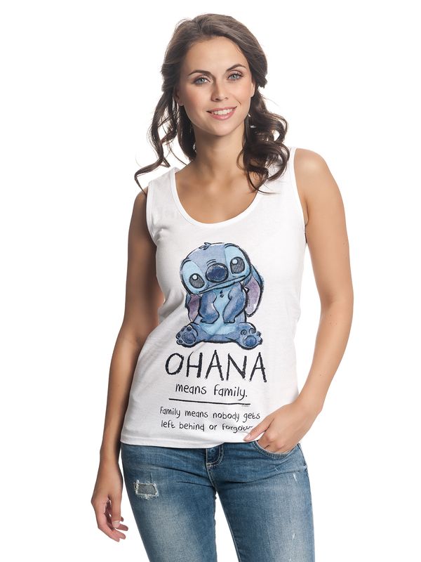 Nastrovje Potsdam Lilo & Stitch Ohana Means Friend Damen Tanktop weiss Begrenzt auf 3 Tage
