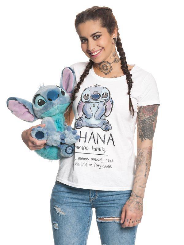 Nastrovje Potsdam Lilo & Stitch Ohana Means Family Damen T-Shirt weiss 50% Rabatt für begrenzte Zeit
