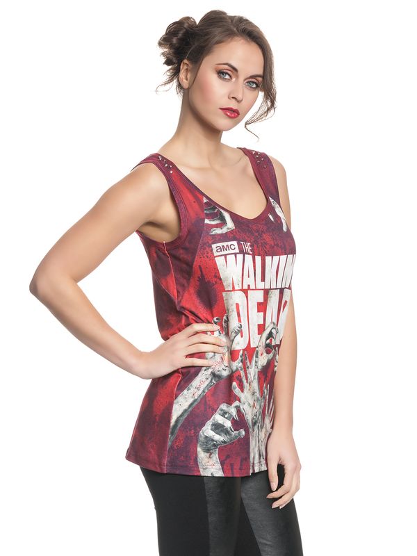 Nastrovje Potsdam The Walking Dead Walkers Hands Girl Ärmelloses Damen T-Shirt Allover-Druck im Angebot