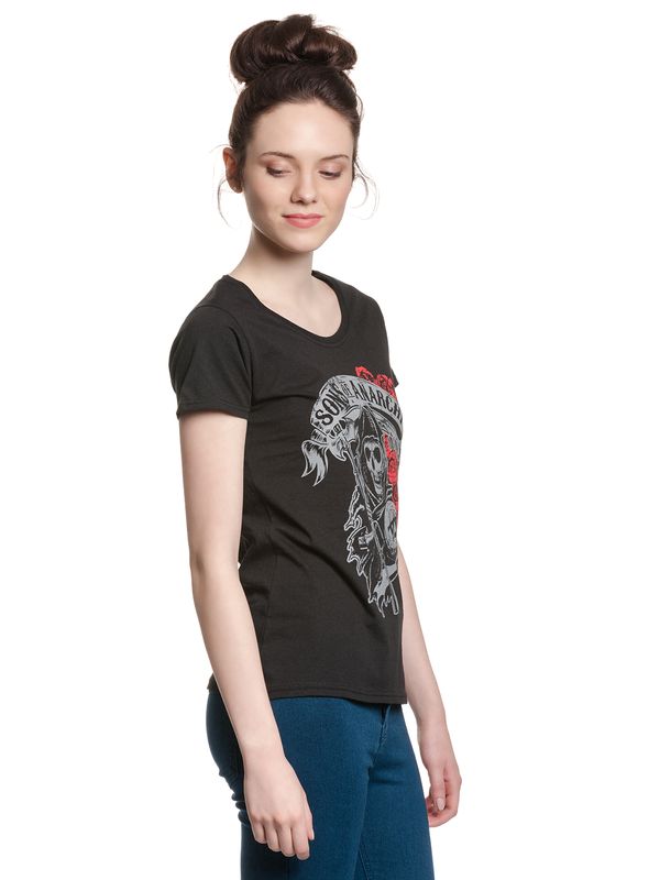 Nastrovje Potsdam Sons of Anarchy Reaper & Roses Girl T-shirt black Fabrikverkauf