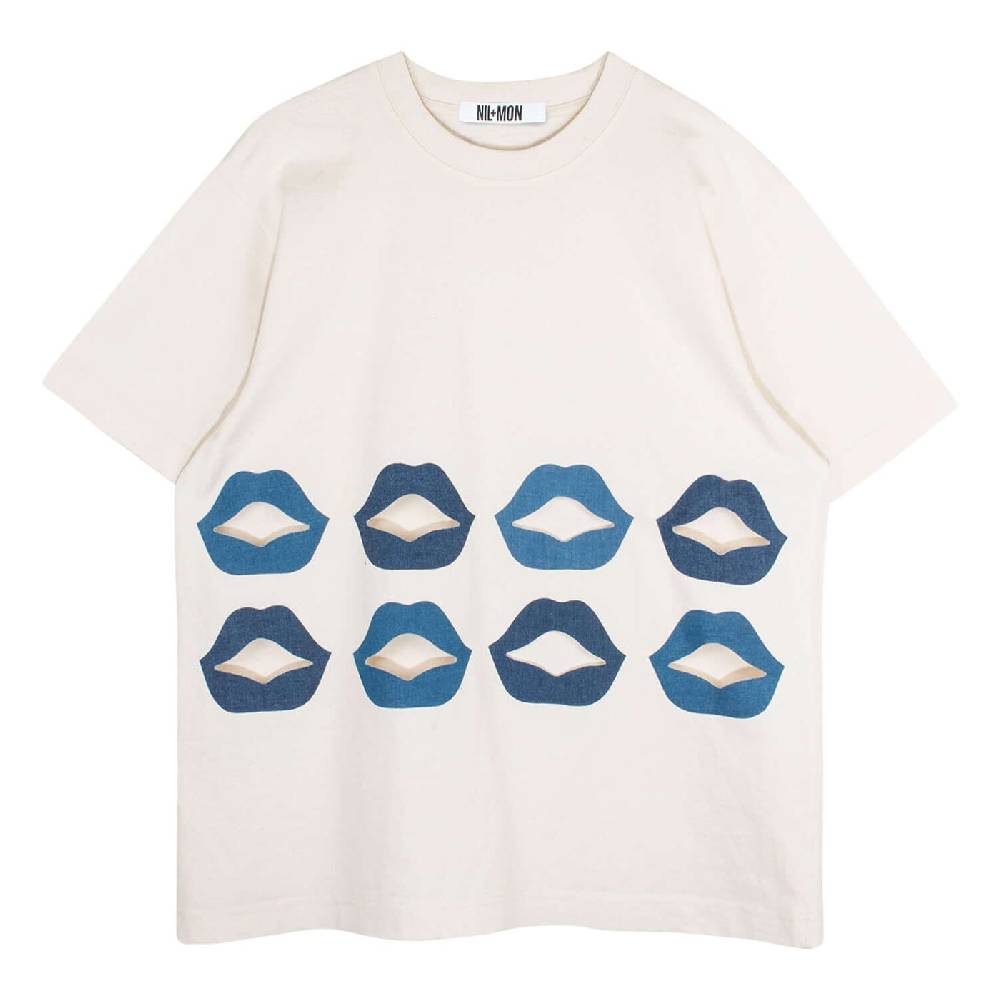 NIL+MON Oversize Tee "Denim Lips" Bis zu 65% Rabatt