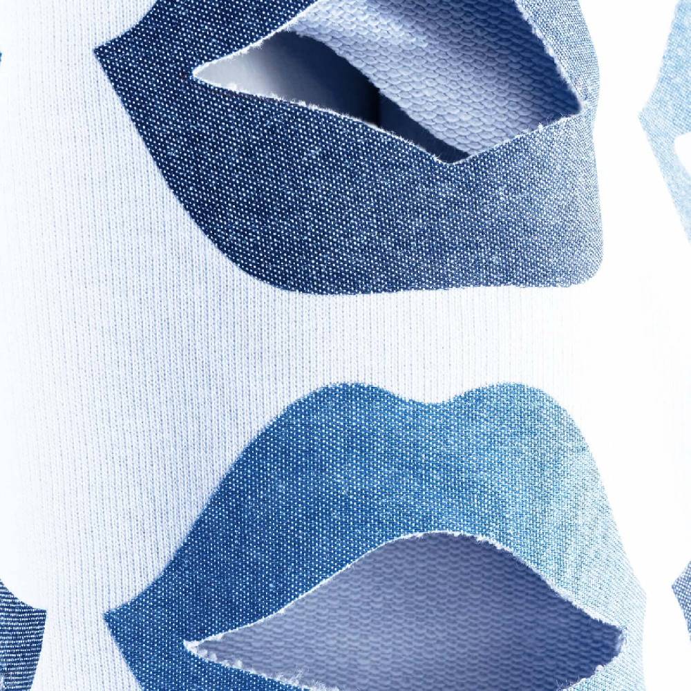 NIL+MON Crop Sweatshirt "Denim Lips" Preisnachlass