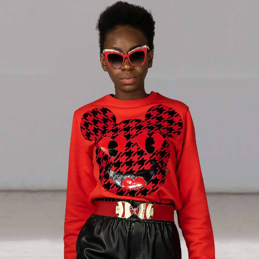 NIL+MON Sweatshirt "Chess" - black Sonderangebote