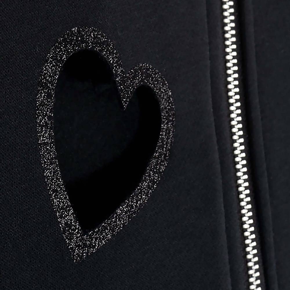 NIL+MON Crop Zip Hoodie "Flying Hearts" Begrenzte Freigabe