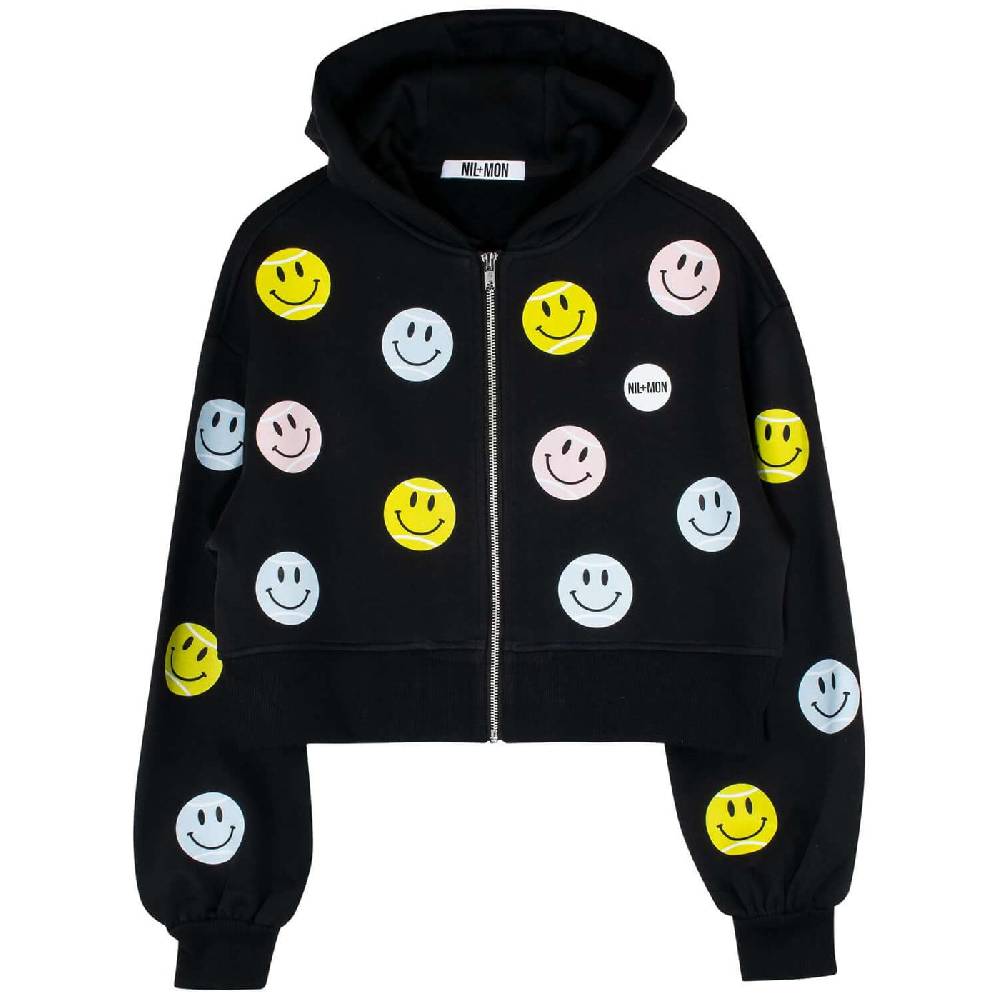 NIL+MON Crop Zip Hoodie "T-Ball" Begrenztes Angebot