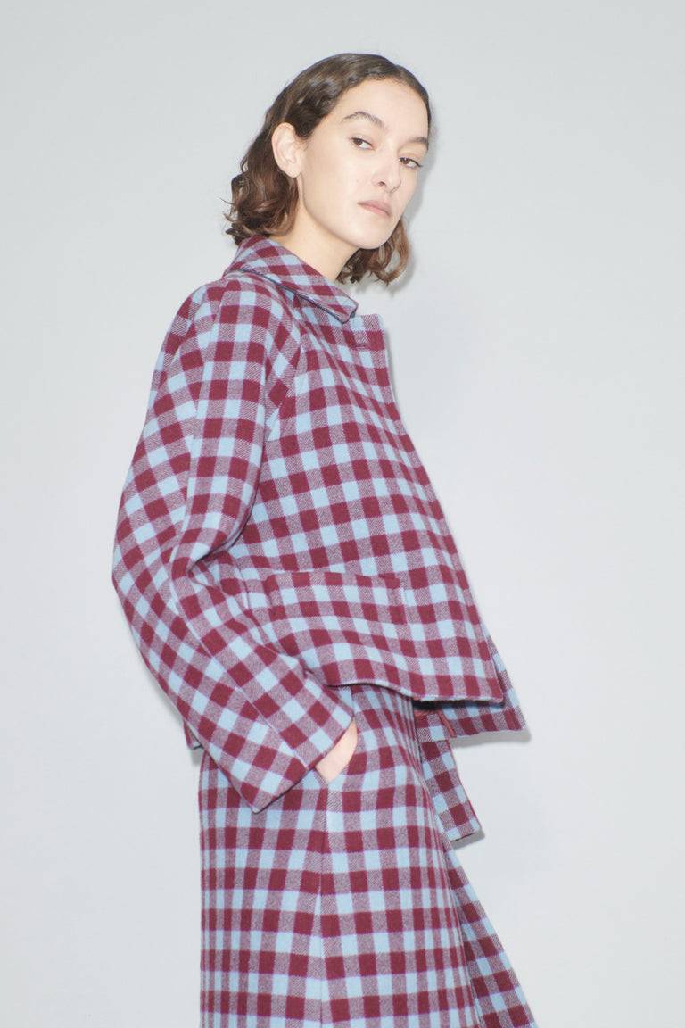 Odeeh Brushed Vichy Jacke, Crimson Neueste Stile