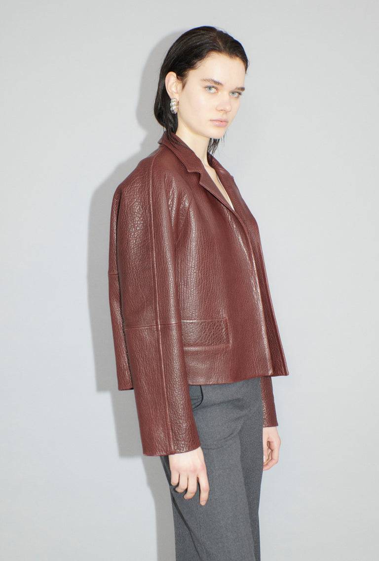 Odeeh Grainy Lamb Nappa Jacke, Chestnut Red Nur für heute