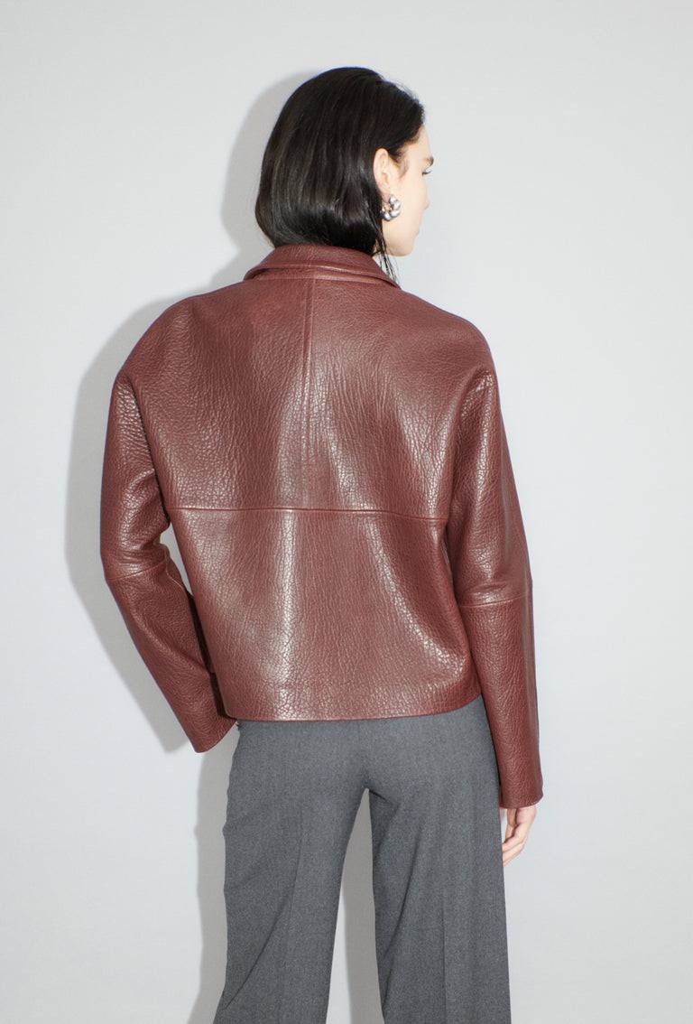 Odeeh Grainy Lamb Nappa Jacke, Chestnut Red Nur für heute