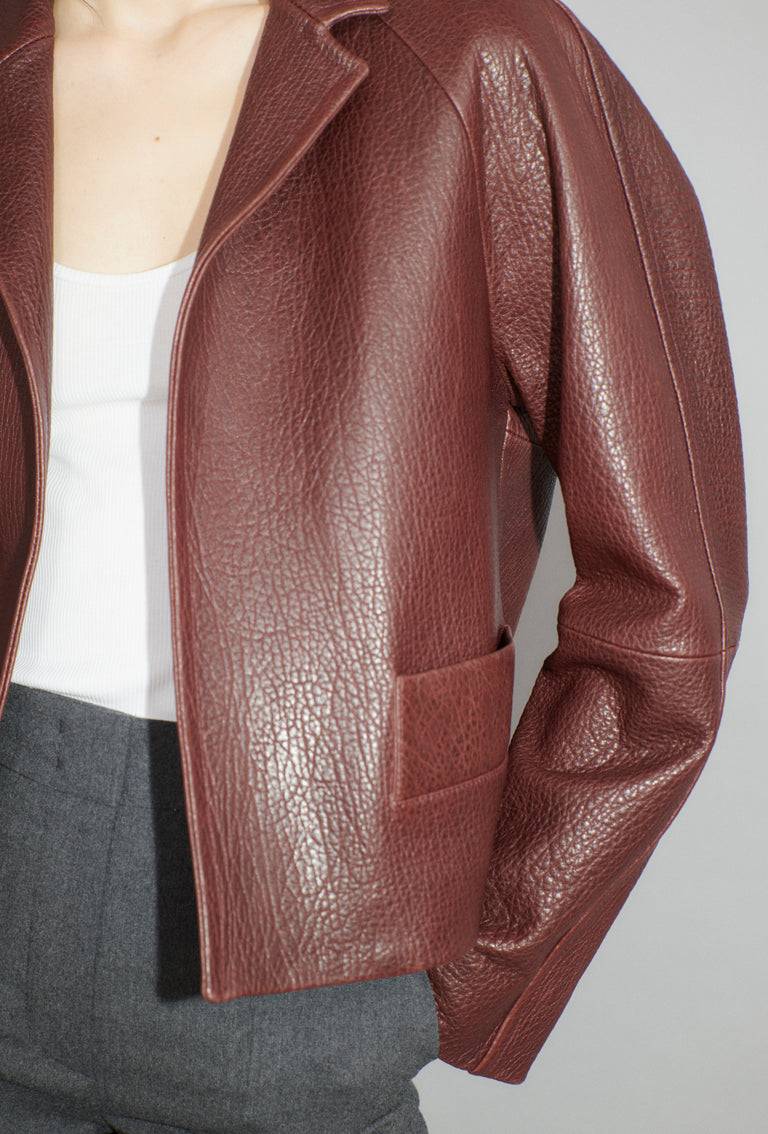 Odeeh Grainy Lamb Nappa Jacke, Chestnut Red Nur für heute