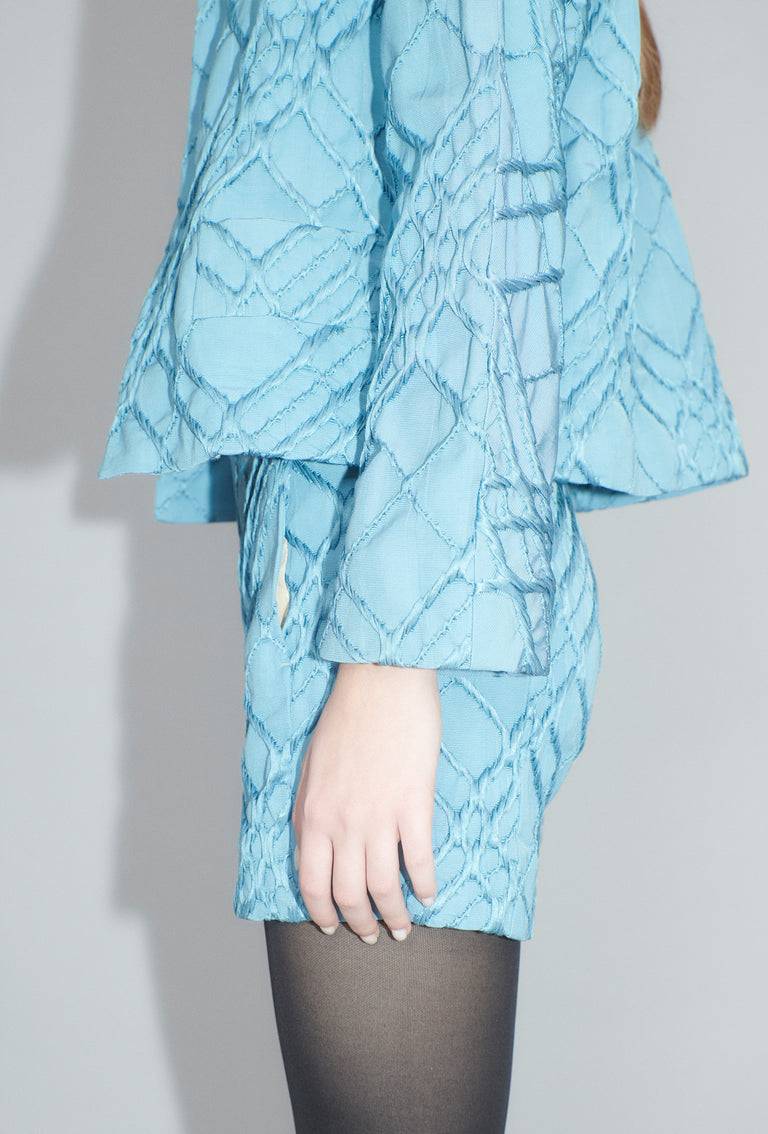 Odeeh Relief Rhombs Jacke, Himmelblau Riesige Rabatte