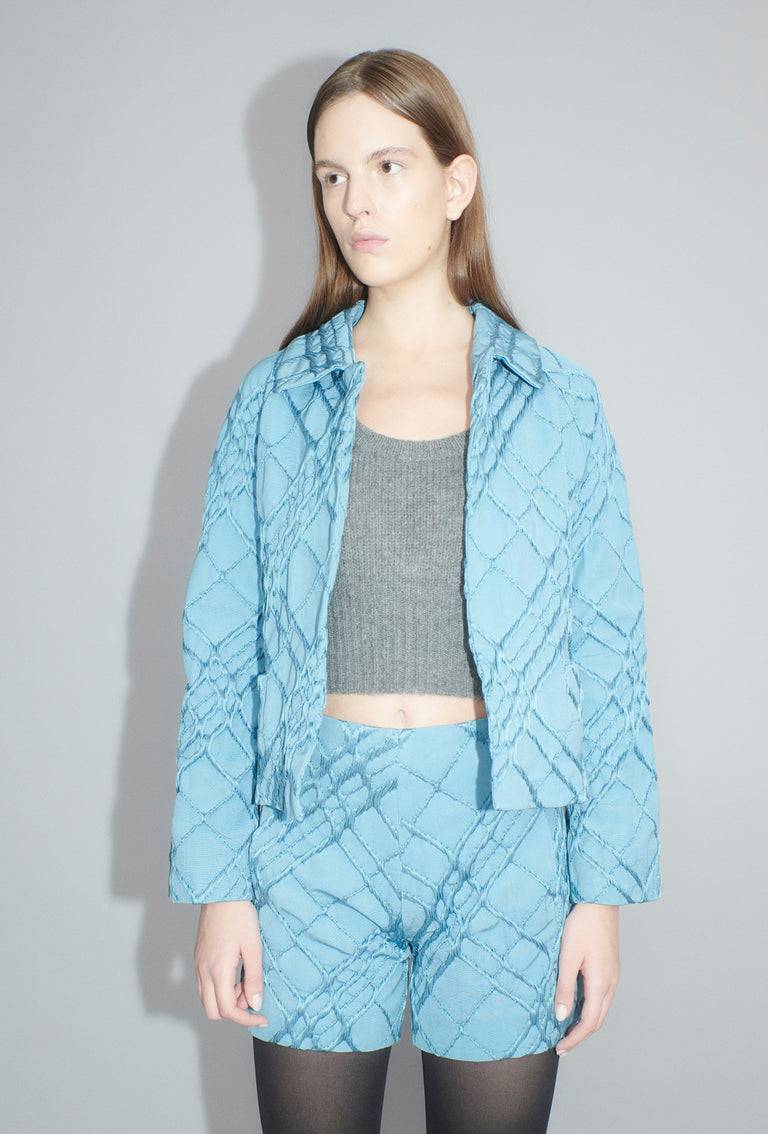 Odeeh Relief Rhombs Jacke, Himmelblau Riesige Rabatte