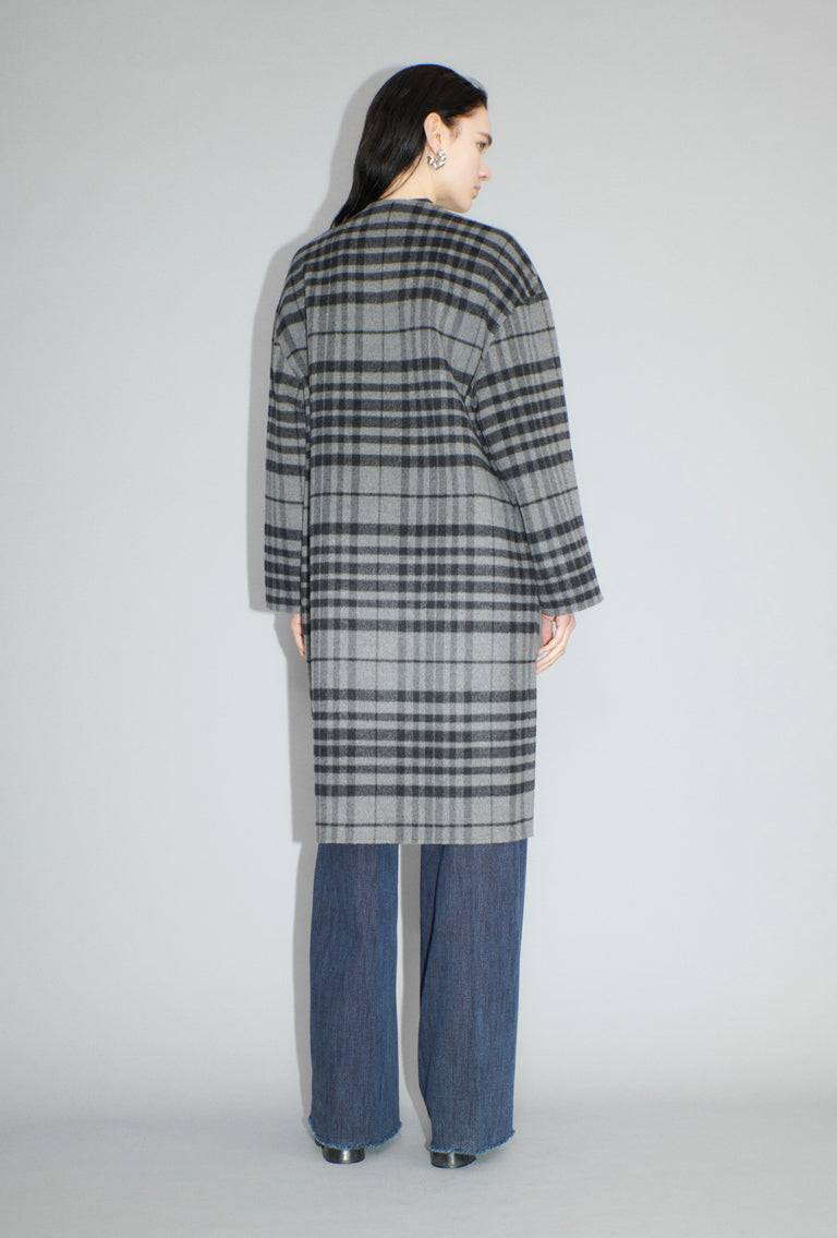 Odeeh Double Check Mantel, Flannel Grey 50% Rabatt mit kostenlosem Versand
