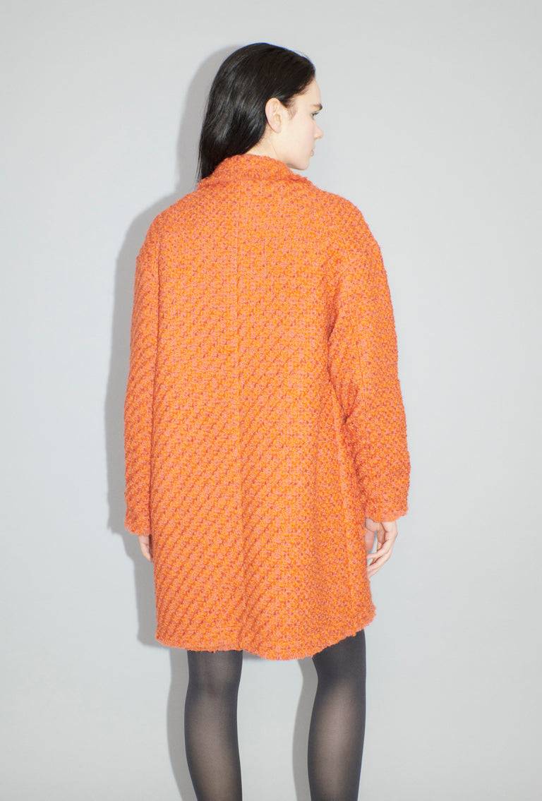 Odeeh Bouclé Tweed Mantel, Mandarin Clearance-Verkauf