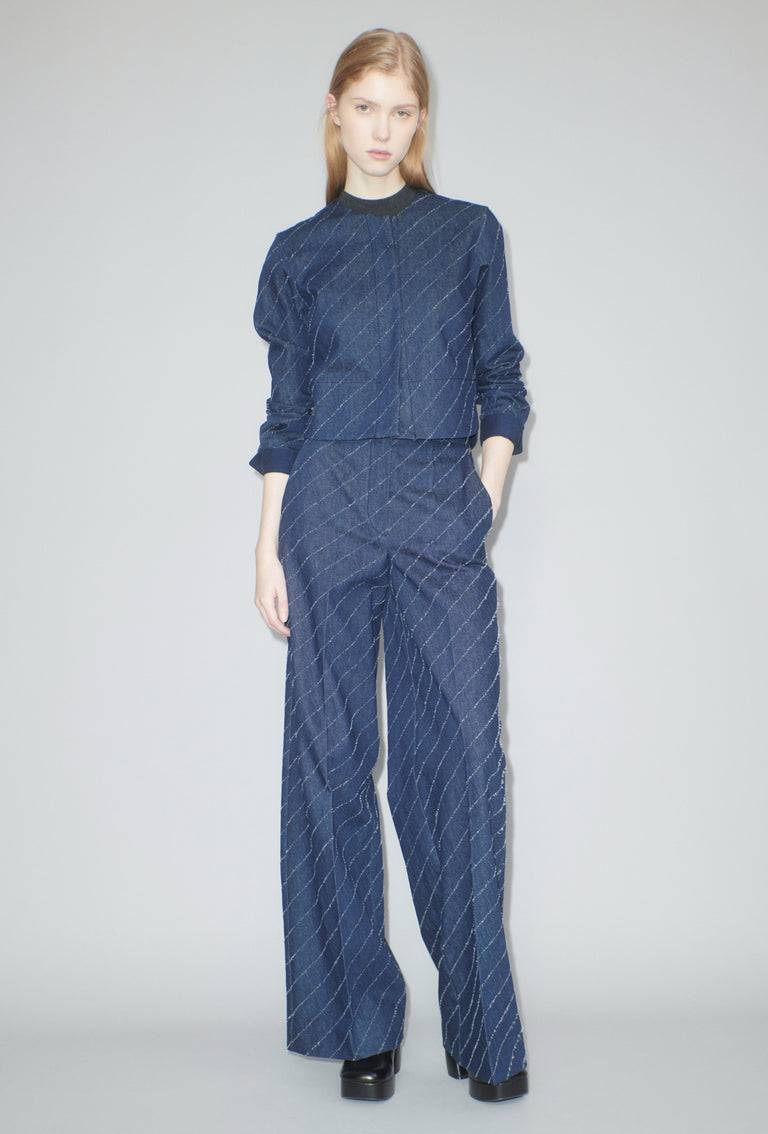 Odeeh Diagonal Filcoupè Denim Hose, Indigo Verkauf