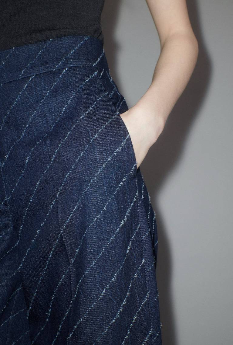 Odeeh Diagonal Filcoupè Denim Hose, Indigo Verkauf