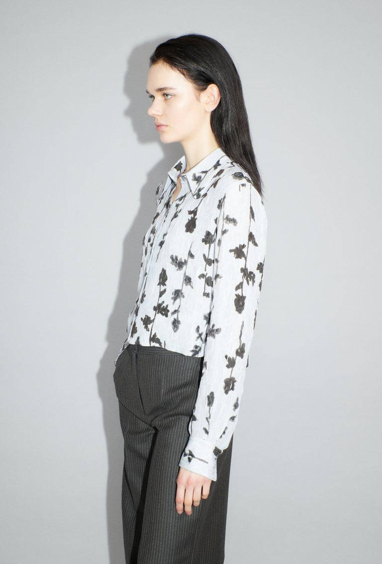 Odeeh Flower Items on Crushed Crepe Bluse, Airblue Sonderangebot