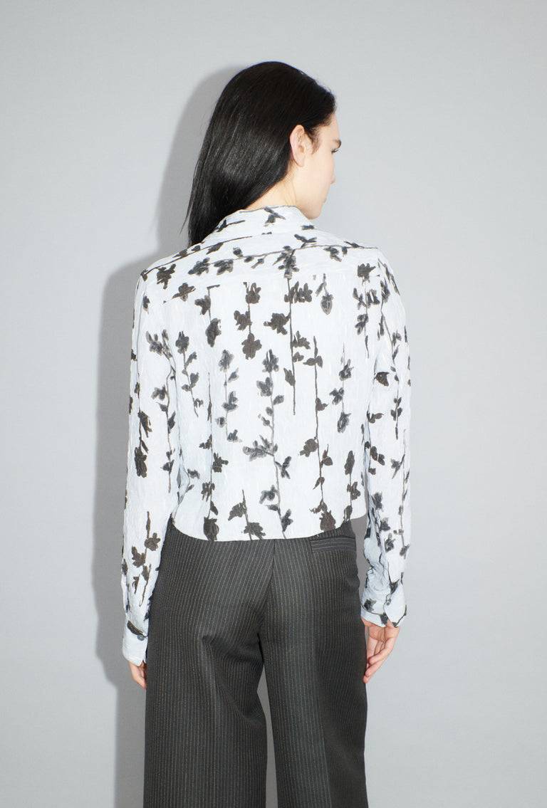 Odeeh Flower Items on Crushed Crepe Bluse, Airblue Sonderangebot