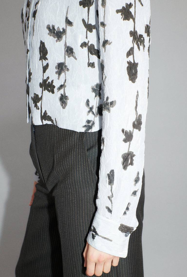Odeeh Flower Items on Crushed Crepe Bluse, Airblue Sonderangebot
